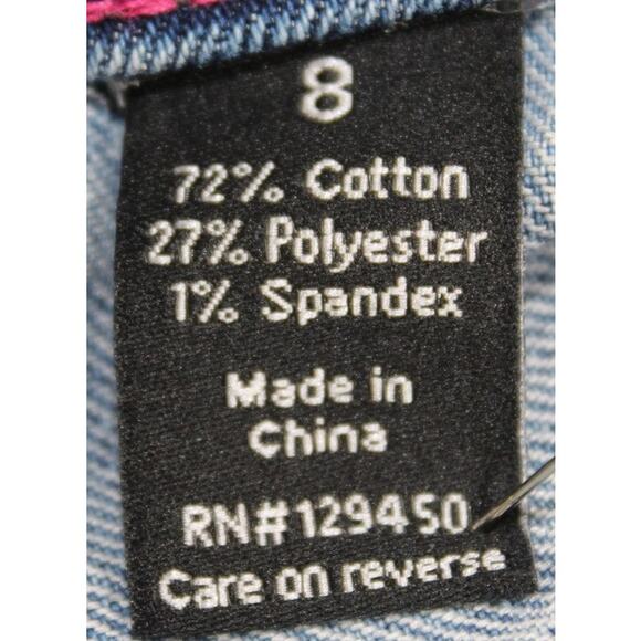 Women's Size 8 Mid-Rise Frayed Hem Denim Jean Shorts Blue - Picture 3 of 7